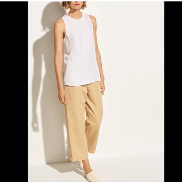 NWT Vince Optic White Shell Crew Neck Tank - Picture 2 of 6